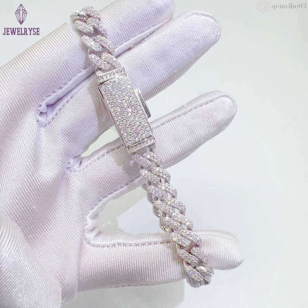 Chains 8mm 18-24inch 925 Sterling Silver VVS Moissanite Cuban Chain Necklace 7/8/9inch Bracelet For Women/Men Nice Gift