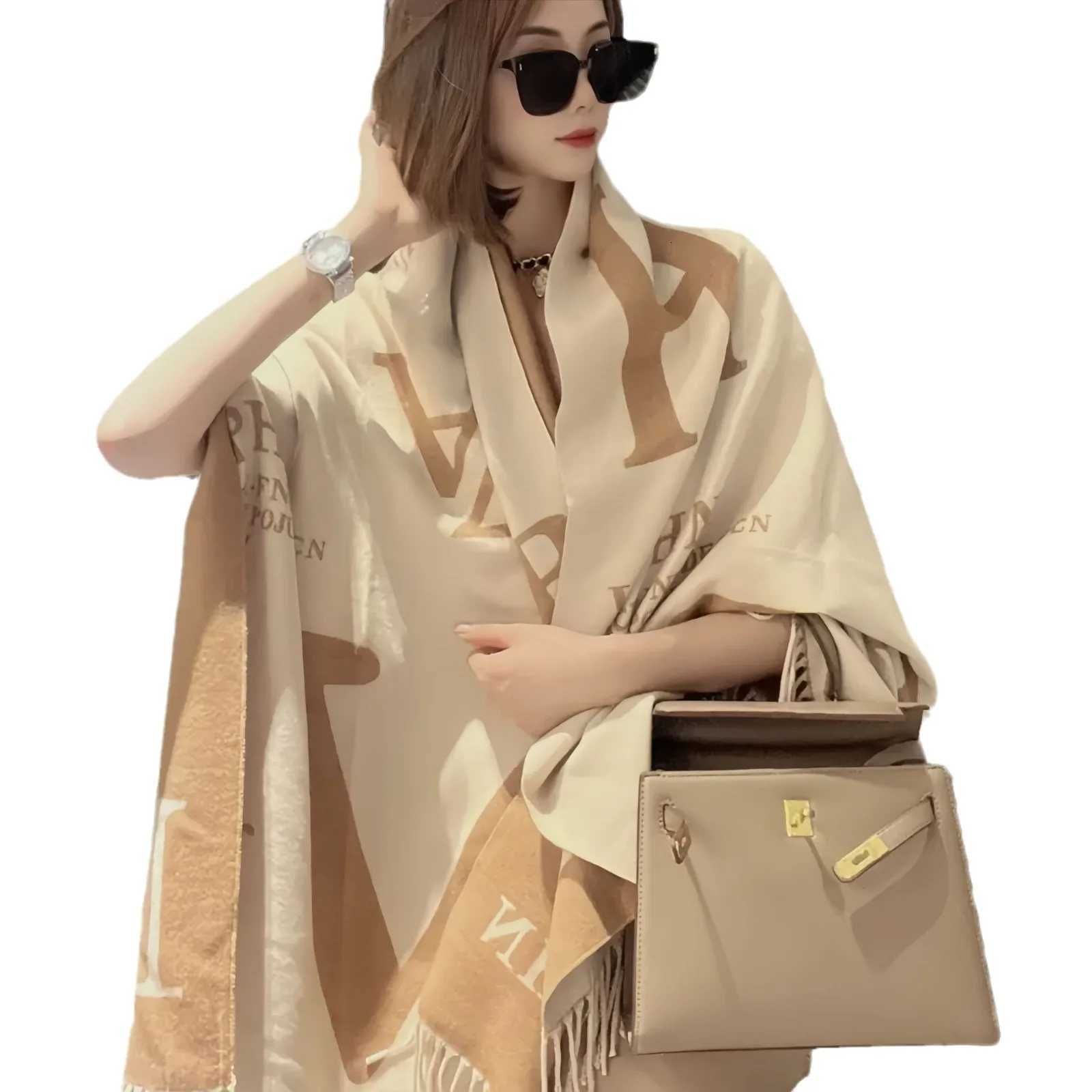 Luxury Winter Two-Sided Print Cashmere Scarves Women High Quality Thicken Wrap Shawl Ladies Pashmina Scarf Big Size 18565cm Y251211