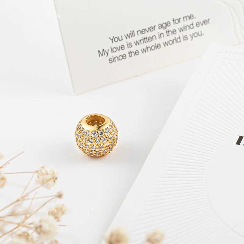 Hot New Sparking Gold Charm Beads Dangle European Fit Sier Snake Bracelet Necklace Beads For Diy Jewelry Wen Gift Y251212