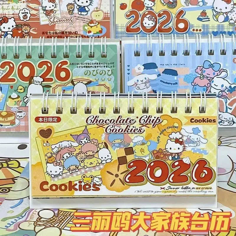 Sanrio 2026 Ins-Style Hello Kitty Pochacco Cinnamoroll Long Desk Calendar - Office Student Desktop Decor New Year Gift Collectible H251212