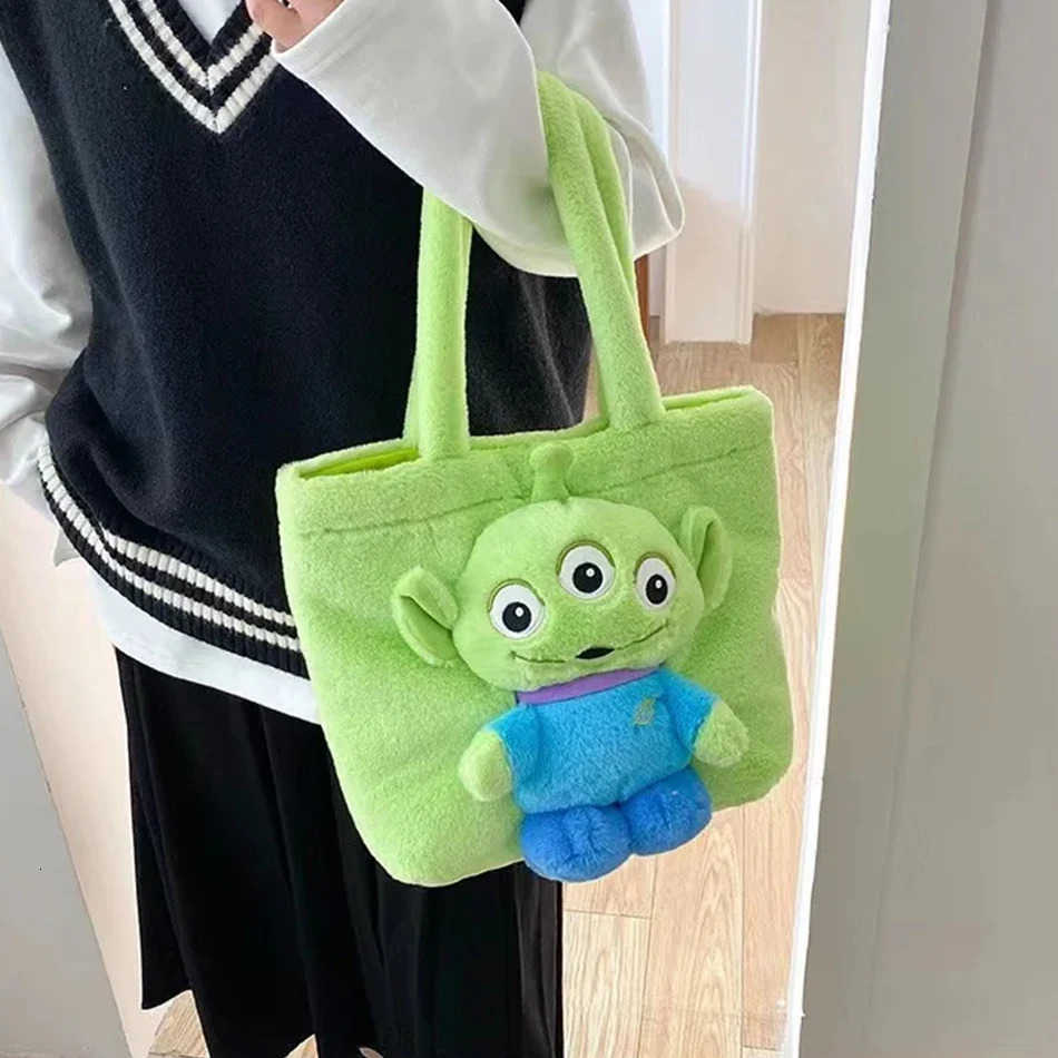 Disney Lilo Stitched Strawberry Bear Plush Handbag for Girls Cute Anime Stuffed Toy Soft Cartoon Plushie Bag Christmas Gift H251212