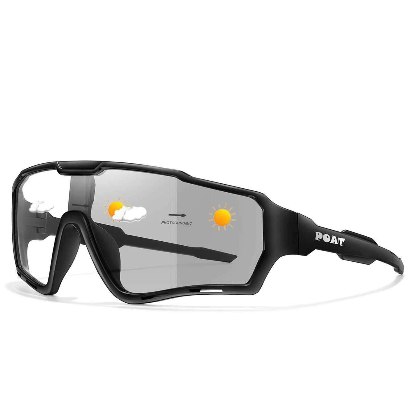 POAT Brand Motorcycle Photochromic Windproof Sunglasses Men MTB Bike Bicycle Eyewear Sports Cycling Fishing Running Glasses G251212