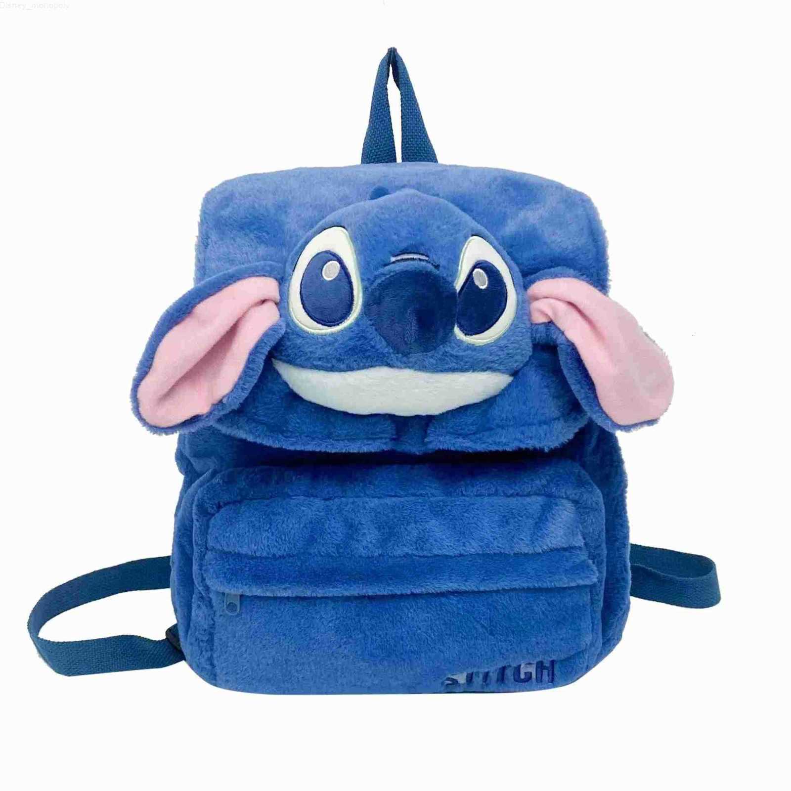 Disney New Plush Backpack Ins Japanese Blue Stitch Funny Cartoon Large-Capacity Student Backpack Kindergarten Bag Child Gift H251212