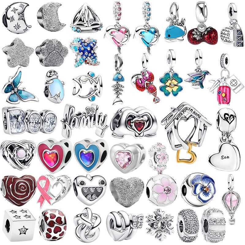 Murano Dolphins Family Charm Beads Dangle Fit Sier Bracelet Necklace Beads For Diy Jewelry Wen Gift Y251212