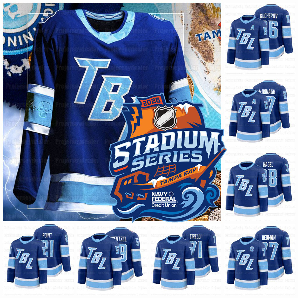 Lightning Nikita Kucherov 2026 Stadium Series Jerseys Yanni Gourde Victor Hedman Jake Guentzel Brayden Point Ryan McDonagh Atkinson Andrei Vasilevskiy Hagel