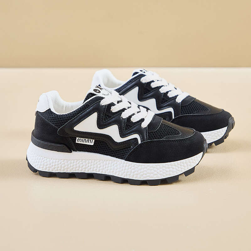 Womens Fashionable Platform Sneakers: Breathable Lace-Up Walking Shoes with Shoulder Strap for Summer Sports dh911731047