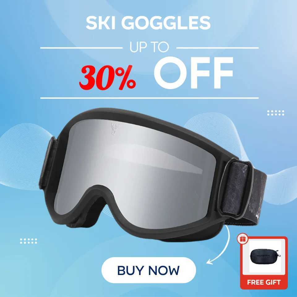 Ski Goggles with box Anti-Fog UV400 OTG Snow Goggles for Men Women Skiing Snowboarding Winter Sports G251212