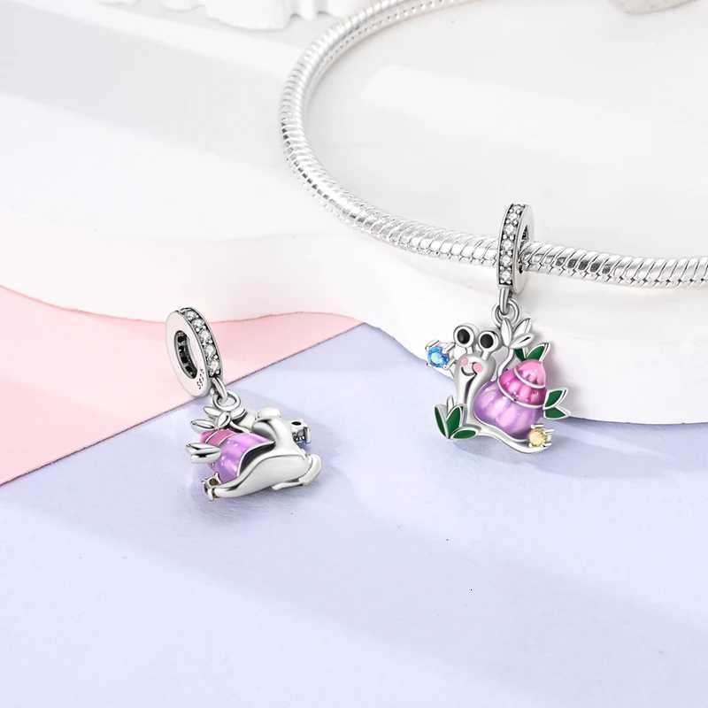 New Charms Beads 925 Sterling Sier Purple Cat Dog S Snake Pendants Fit Bracelet DIY Wan Jewelry Y251212
