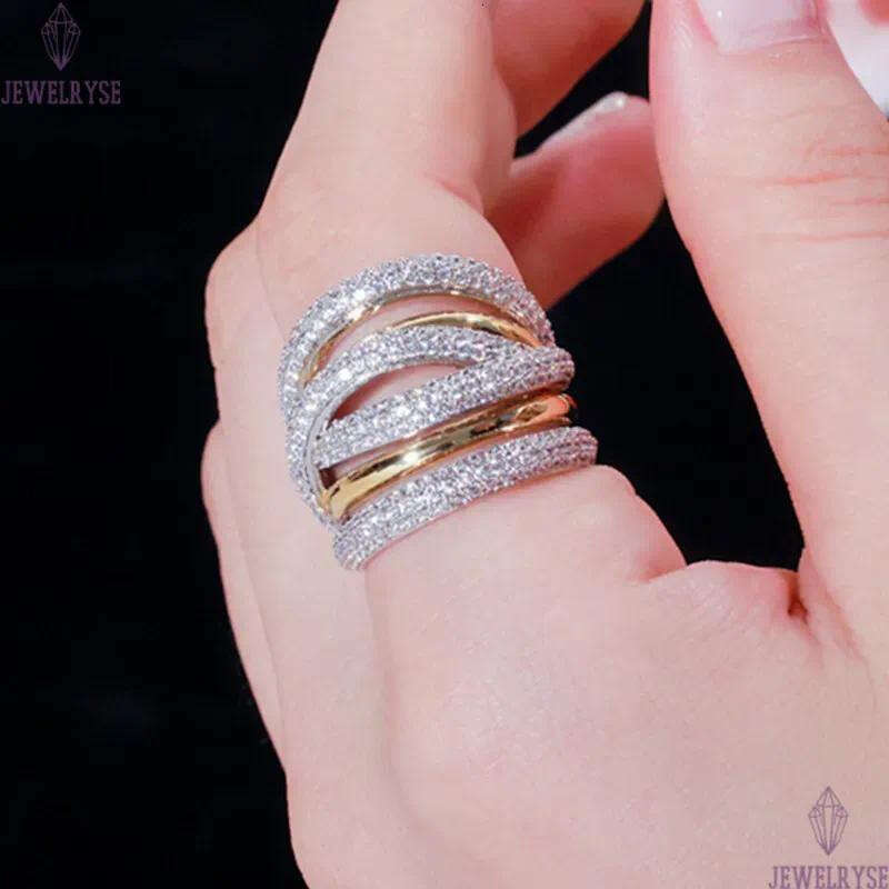 Luxury AAA Cubic Zirconia Copper Full Princess Cut Stackable Rings 6-9 Designer Jewelry Ring For Women South American Gold Silver White CZ Party Weddi