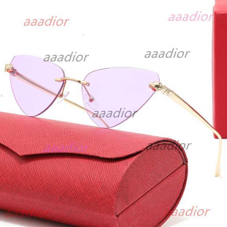Luxury Designer Sunglasses Men's Frameless Leopard-Print Sunglasses Women's Polarized UV400 Protection Retro Driving Sunglasses cartierglasses Cartiers 07TS