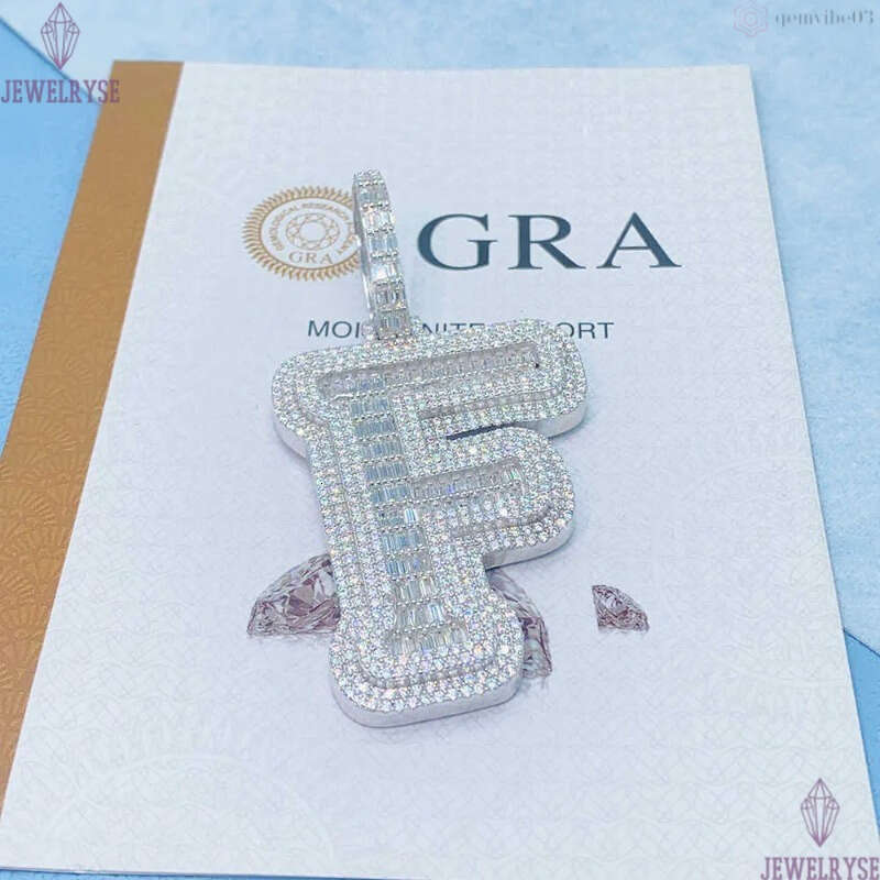 sterg sier fashion jewelry pendent necklaces hiphop moissanite dia custom letter pendant for gift