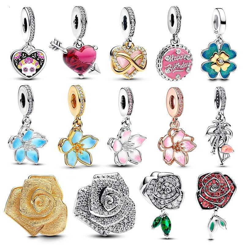 Charms 925 Sier Rose Bouquet Series Charms Beads Fits m Bracelet For Wen DIY Jewelry Gifts Hot S Y251212