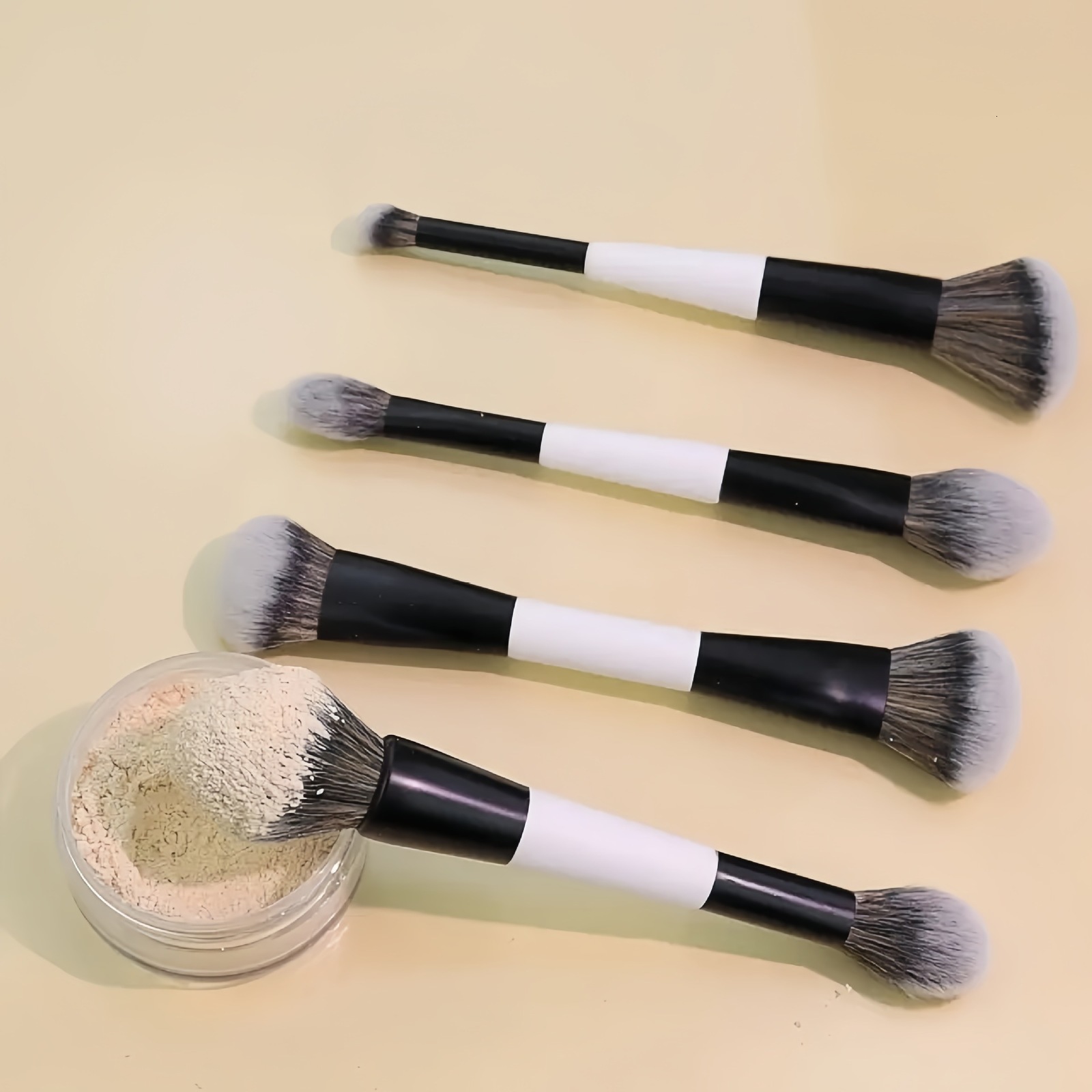 F4 DualEnded Foundation Face Brush Doubleended Powder Blush Contour and Eyeshadow Concealer Makeup Brushes 251017