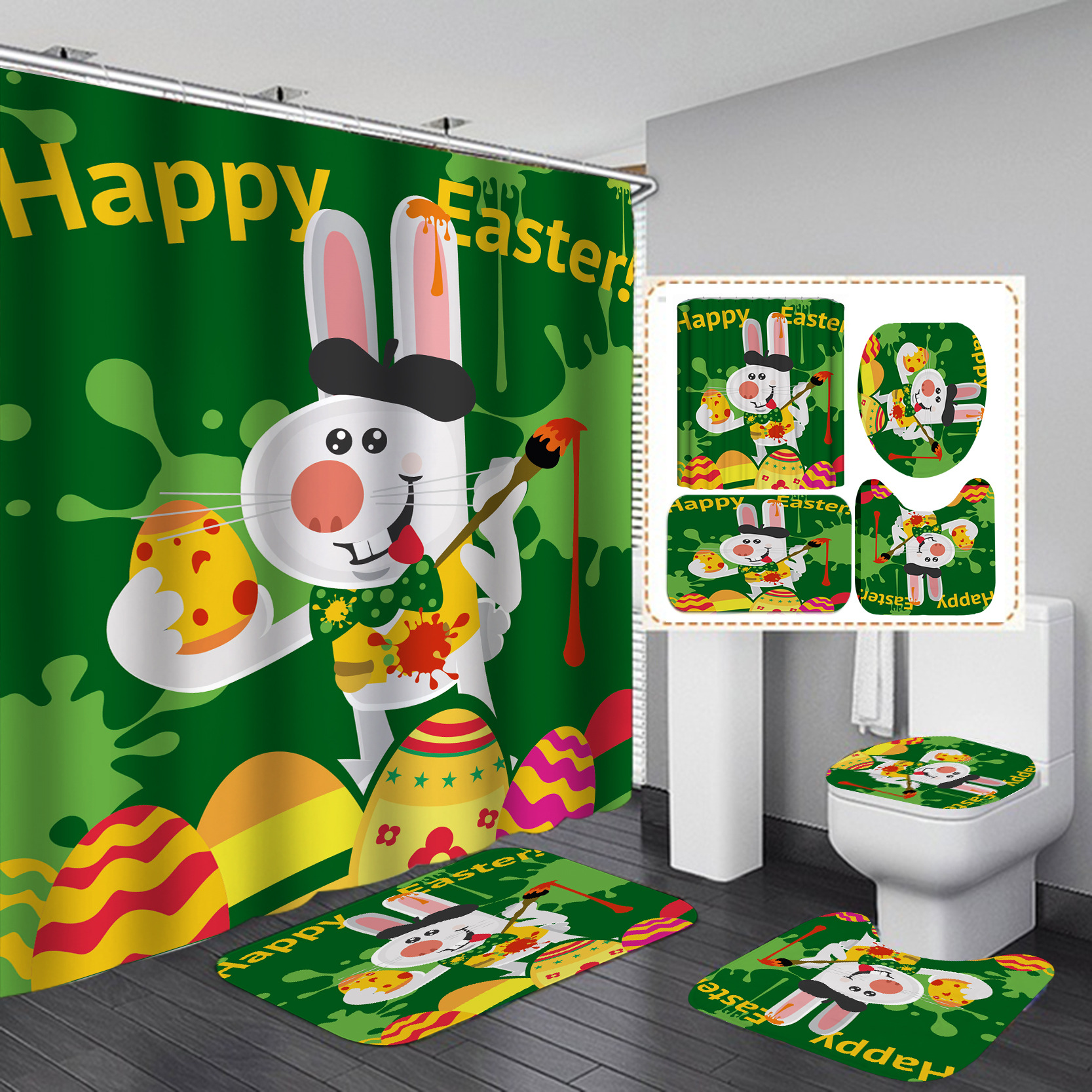 YL-37944 Digital Printed Waterproof Bathroom Composite Shower Curtain - Factory Direct Supply, Wholesale Shower Curtains