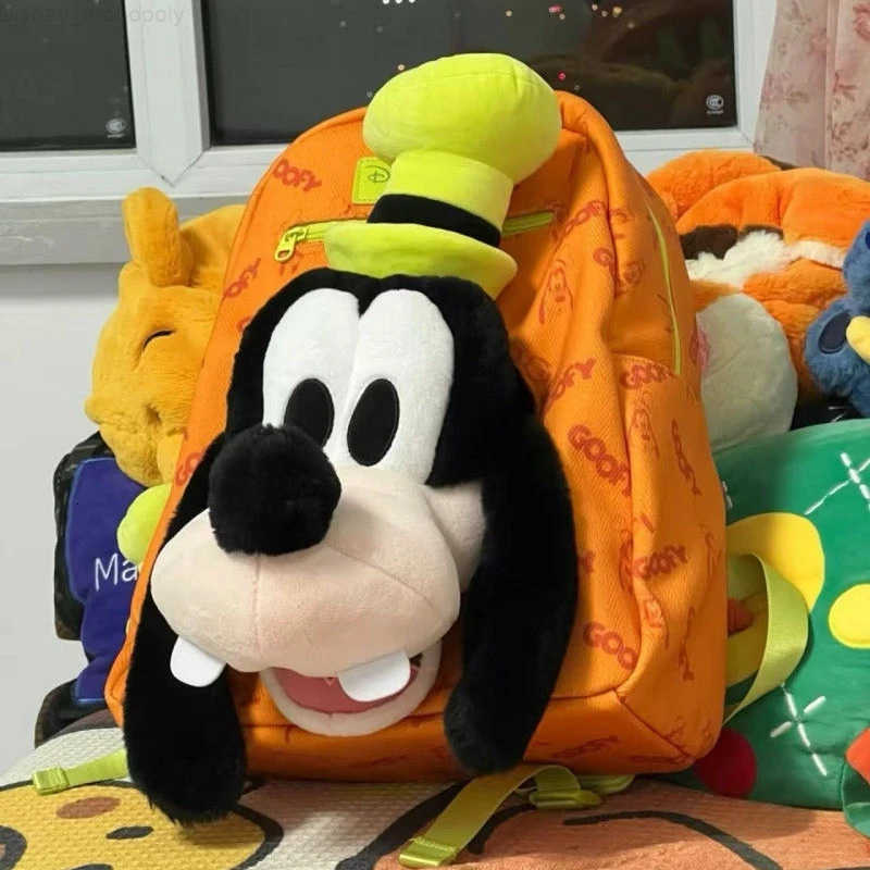 Disney New Cute Goofy Orange Backpack Pluto Wallet Gorgeous Storage Bag Anime Peripheral Fashion Birthday Gift For Children H251212