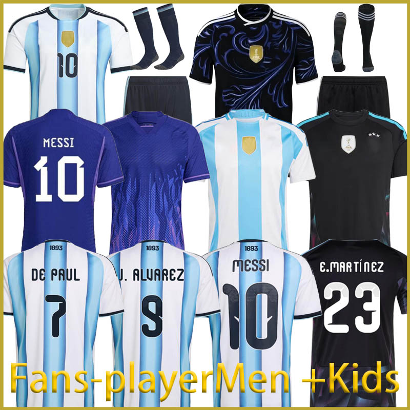 26 27 ARGENtiNA SoccerJerseys MESSIS DE PAUL J.ALUAREZ 2026 ArgentiNa DYBALA DI MARIA MARTINEZ football shirt home away Player Men Women Football Shirt Kids kit