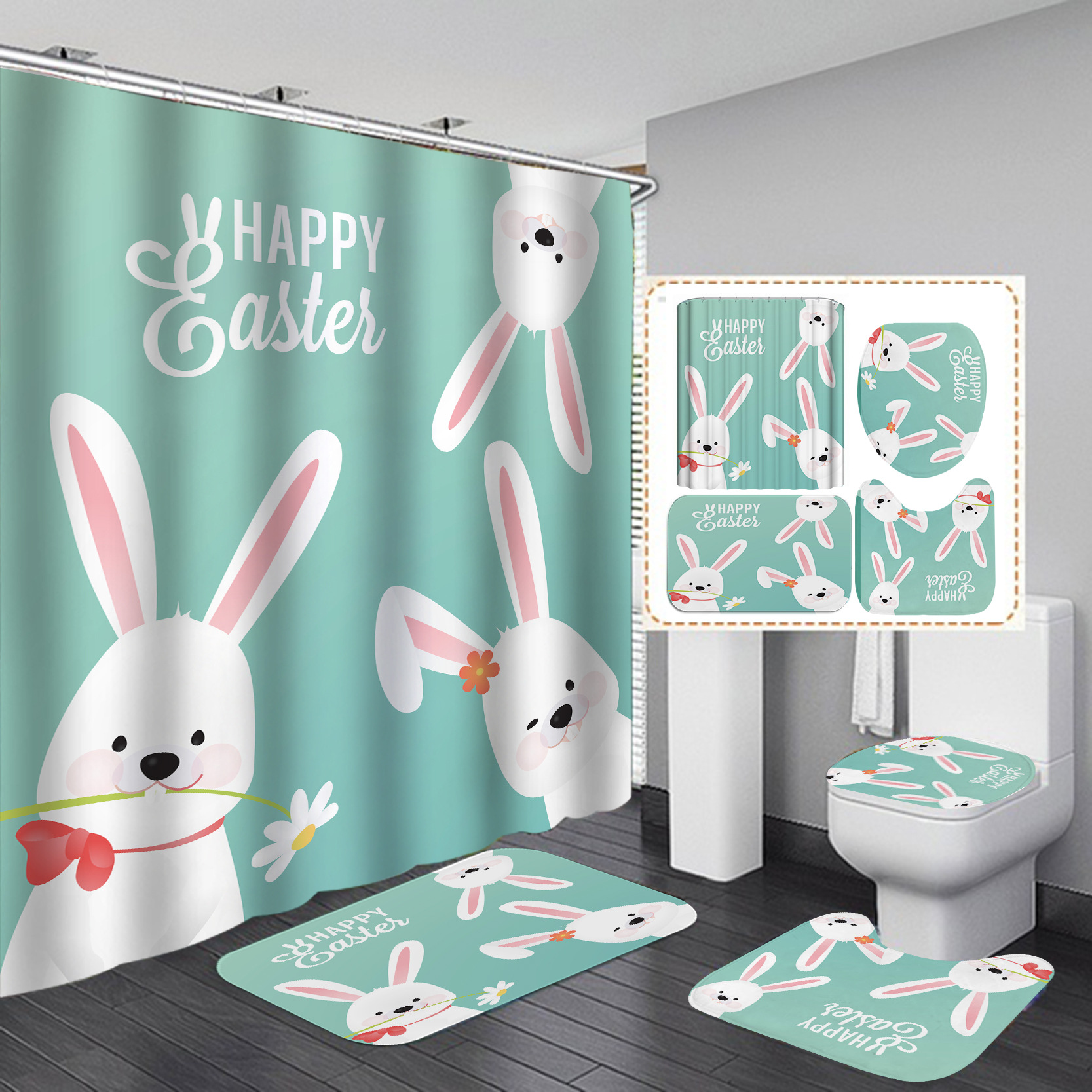 YL-37377 Digital Printed Waterproof Bathroom Composite Shower Curtain - Factory Direct Supply of Shower Curtains (Wholesale)