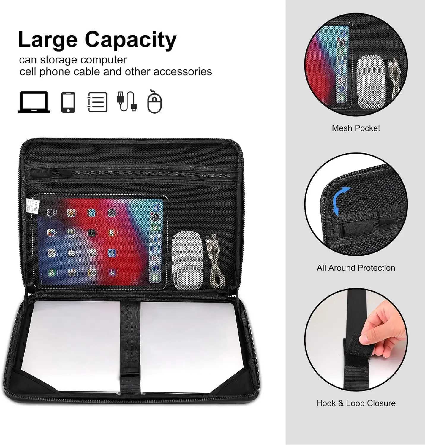 Laptop Shoulder Bag for 2025 Macbook Air Pro M1 M2 M3 M4 13 14 15 16 inch HP Dell Lenovo Asus Notebook EVA Computer Sleeve CaseT251212