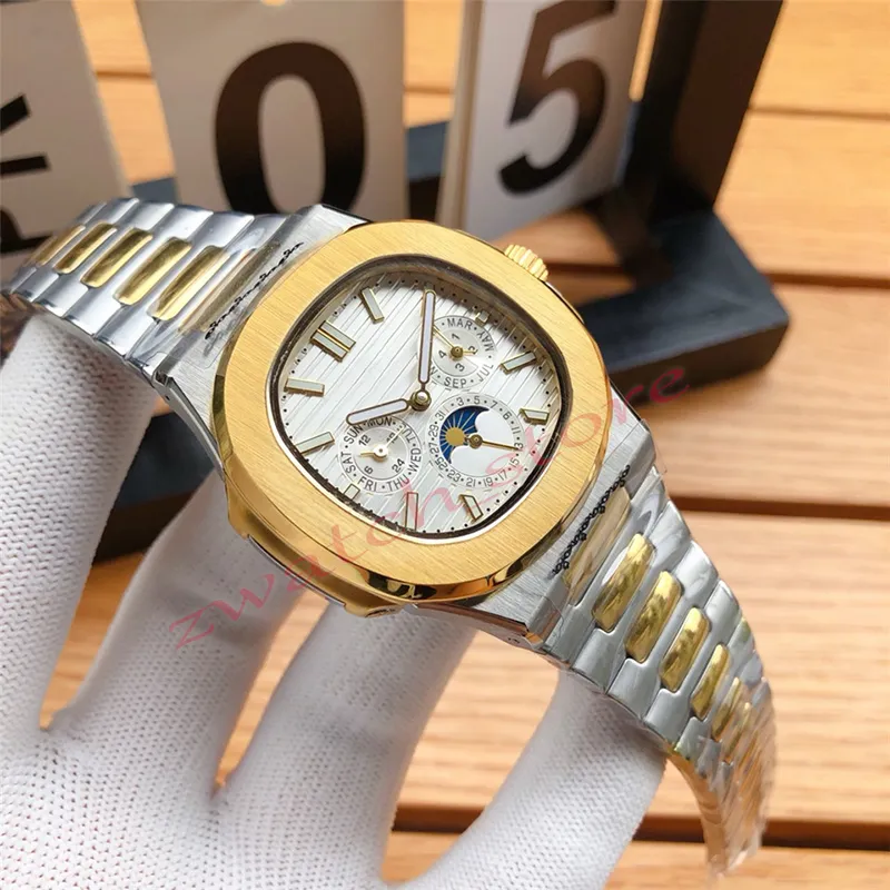 Men's high quality automatic mechanical fashion watch Luxury designer brand sapphire waterproof watch Moon phase watch 02