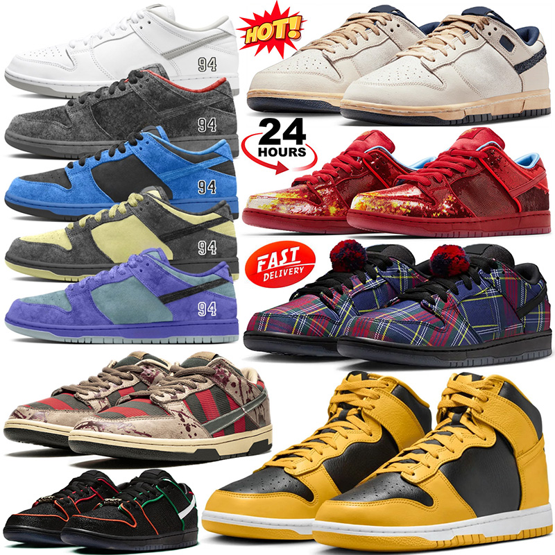 Wu Tang 94 Running Shoes Designer Rammellzee Freddy Krueger Panda Grey Frog Ruby Red Slipper Stranger Harris Tweed Womens Mens Trainers Sneakers GAI