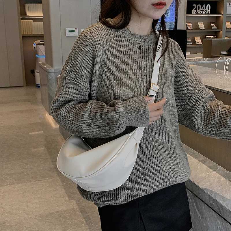 Half Mo Small PU Leather Zipper Crossbody Bags For Wen Solid Color Shoder Handbags 2025 Trends Winter Luxury Brand Y251211