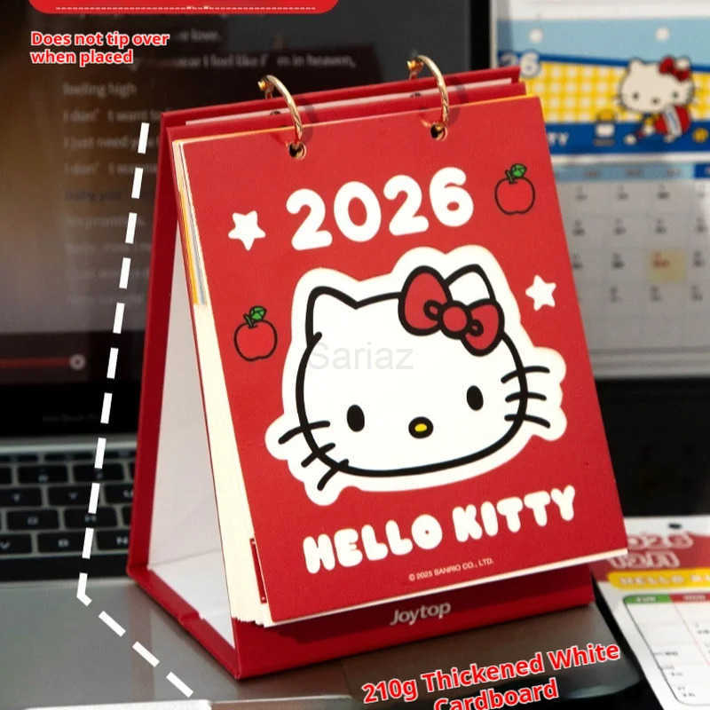 Sanrio 2026 New Hello Kitty Mini Desk Calendar - 2025 Creative Kawaii Desktop Decoration Cute Cartoon High-Aesthetic Planner Office H251212