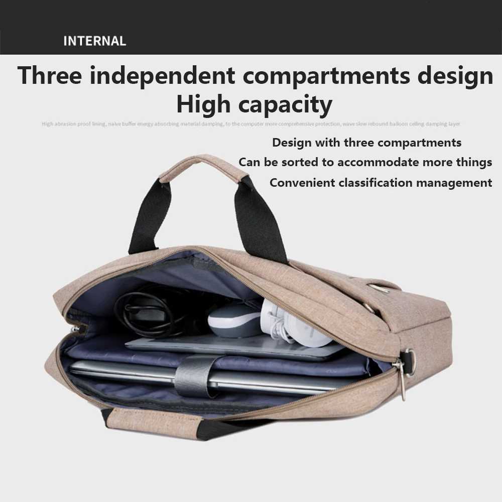 Laptop Bag 133 14 156 173 Inch Notebook Computer Case For Macbook Air Pro 13 Shoulder Handbag Men Women Waterproof BriefcaseT251212