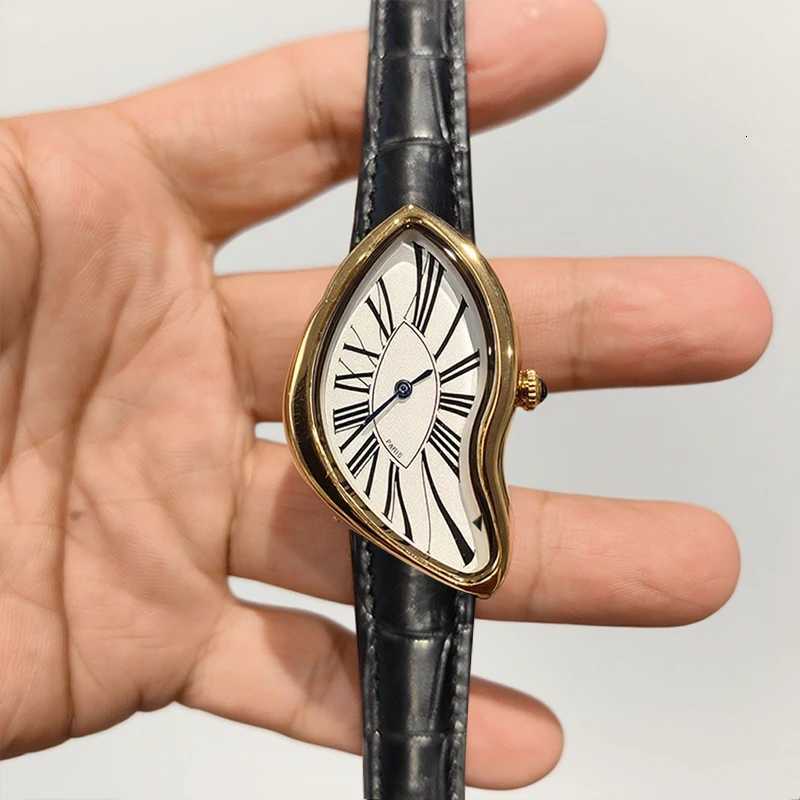 Fashionable trendy and individual genuine leather wristwatch water-resistant casual quartz watch Y251212