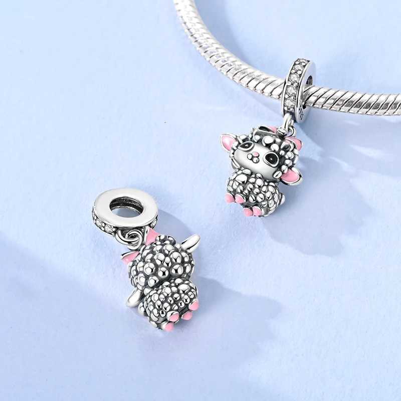 925 Sterling Sier Charms Bee Guinea Pig Sheep Beads Pendants Fit Bracelet Necklace DIY Pendants Jewelry Wen Gift Y251212