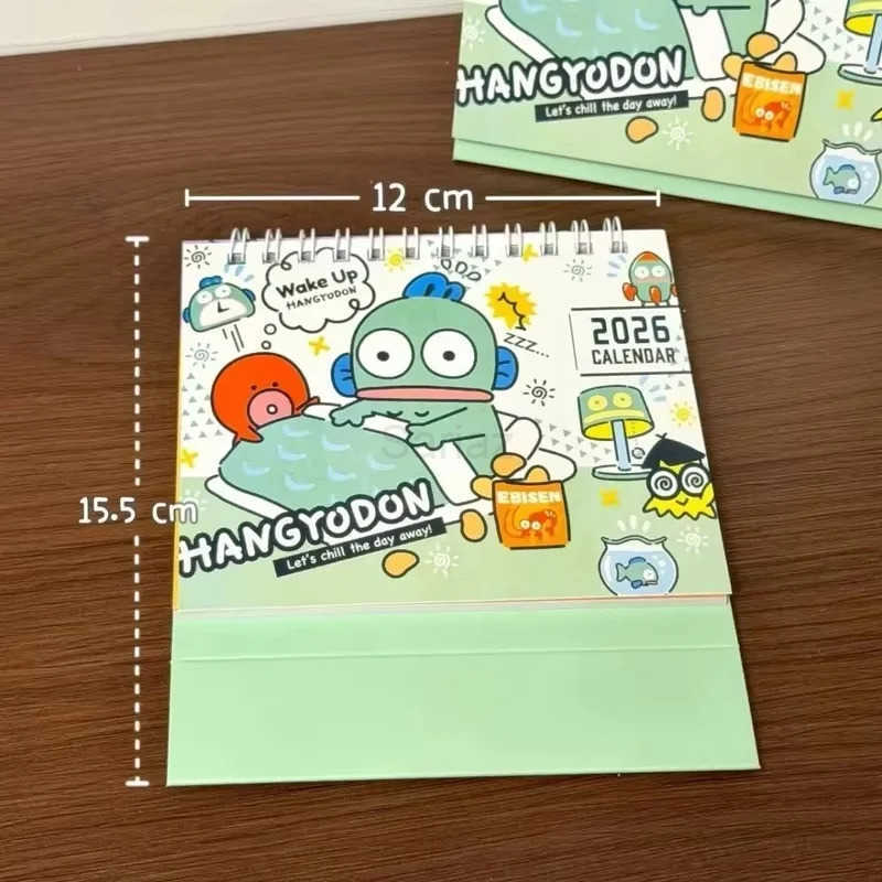 Sanrio 2026 Hangyodon Hello Kitty My Melody Cinnamoroll Desk Calendar Cute Retro Ins-Style Cartoon Decor For Students Collectible Gift H251212