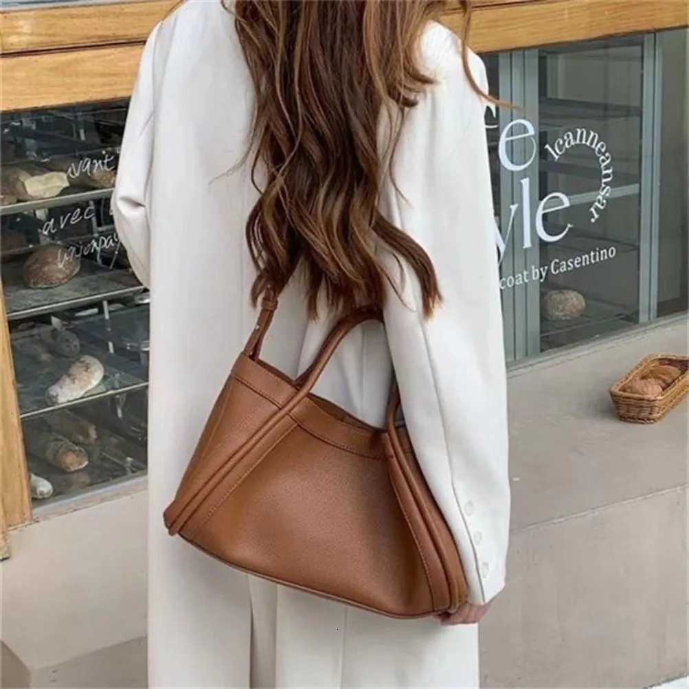 Large capacity casual Korean versi simple niche popar versatile lychee pattern single shoder crossbody handbag Y251211