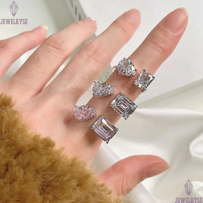 top hart dsignr rings for woman wd diamond pink zirconia sqaur womns luxury ngagmnt wdding 925 strling silvr ring jwlry gift box opning