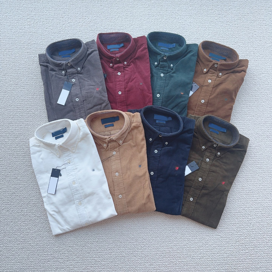 chemise homme Men shirt High quality button up shirt Embroidered casual men's shirt eight color pure cotton long-sleeved shirt Spring autumn winter shirt Sizes S-3XL