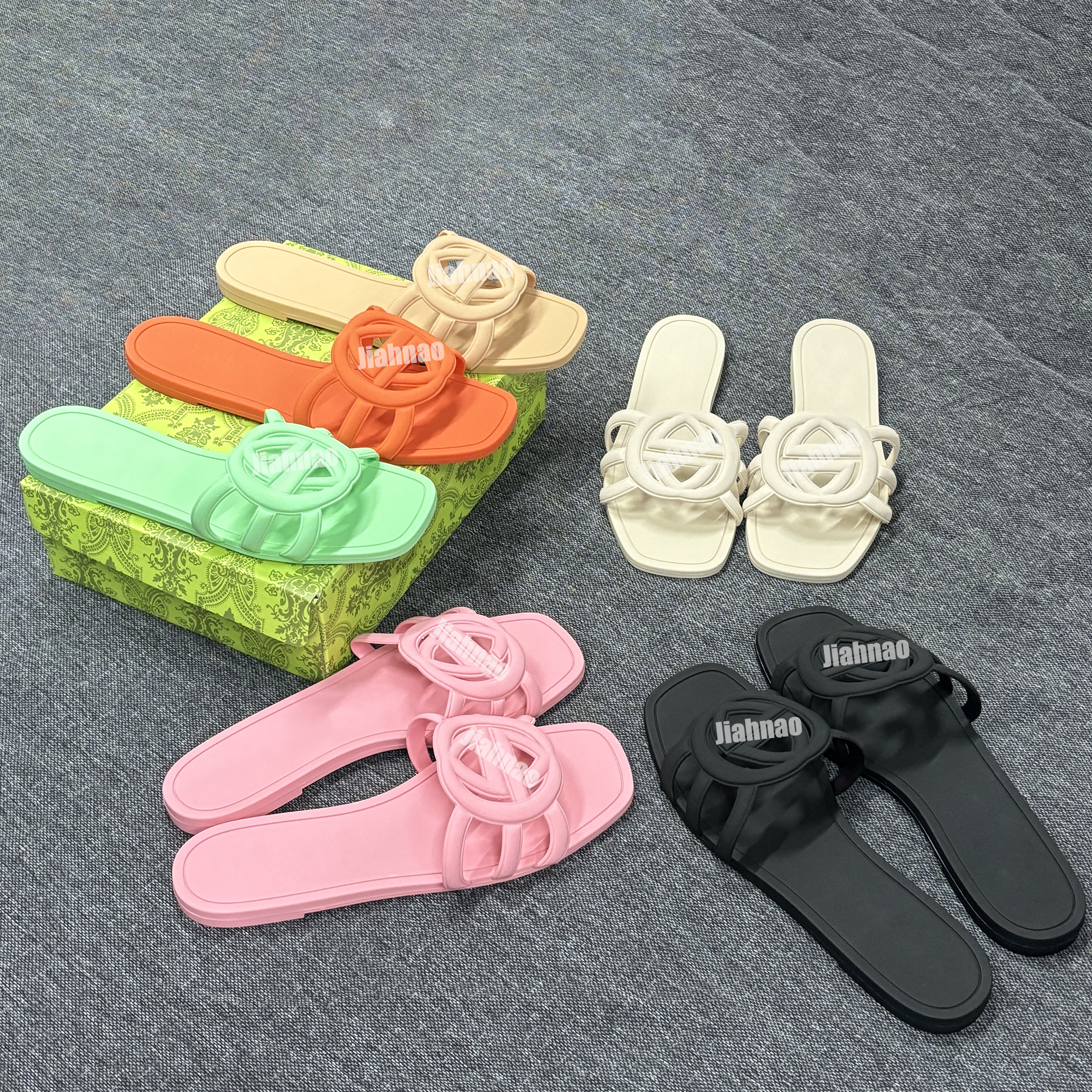 Designer Sandals Women Slippers Jelly Flatform Sliders Shoes Bottom flip flops Summer Vacation Beach Jelly Script Outdoor designer shoes for women Slippers