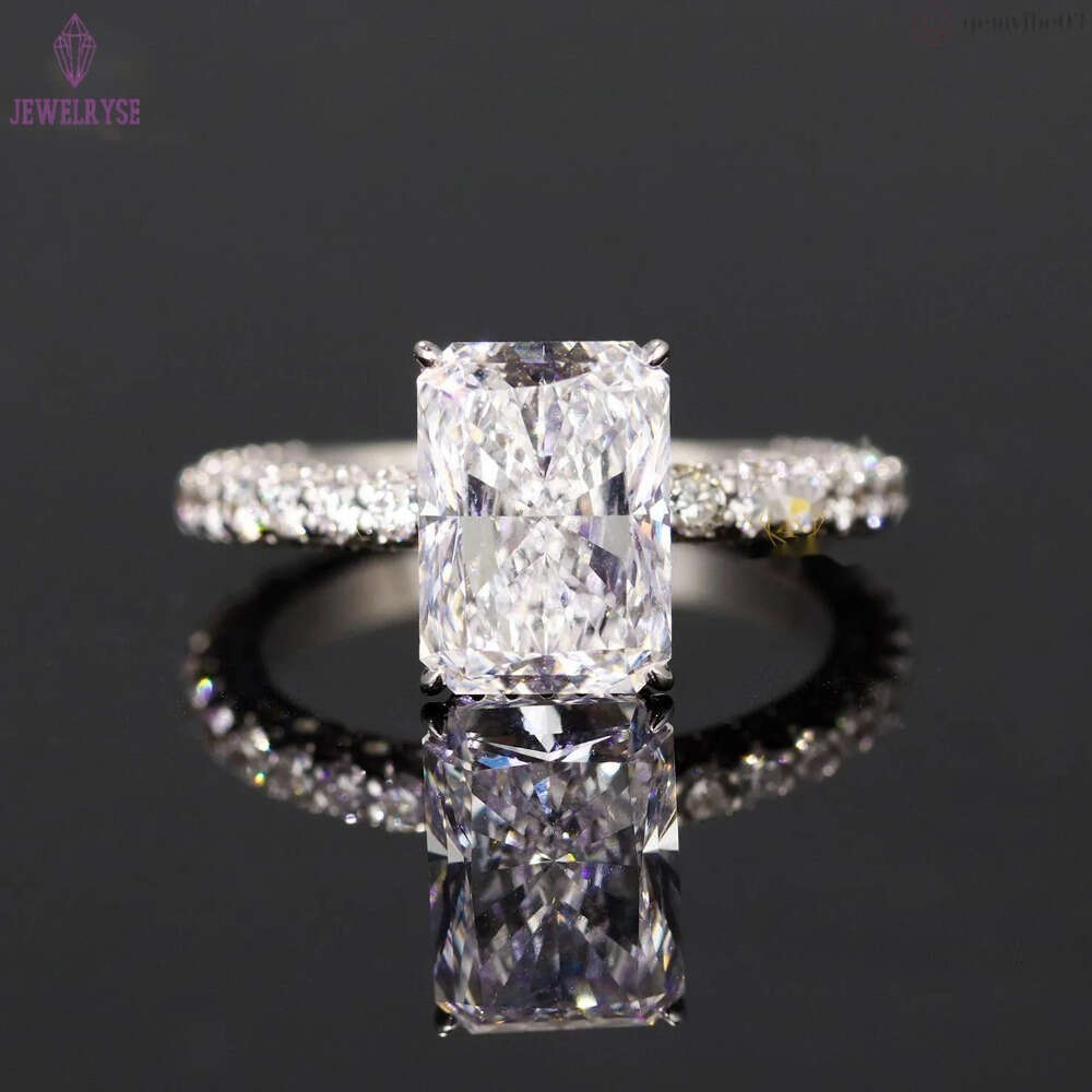 18K Gold Solid CVD VVS Clarity 1CT 2CT 3CT 4CT 5CT Radiant Cut Diamond Engagement Ring for Wedding Ring