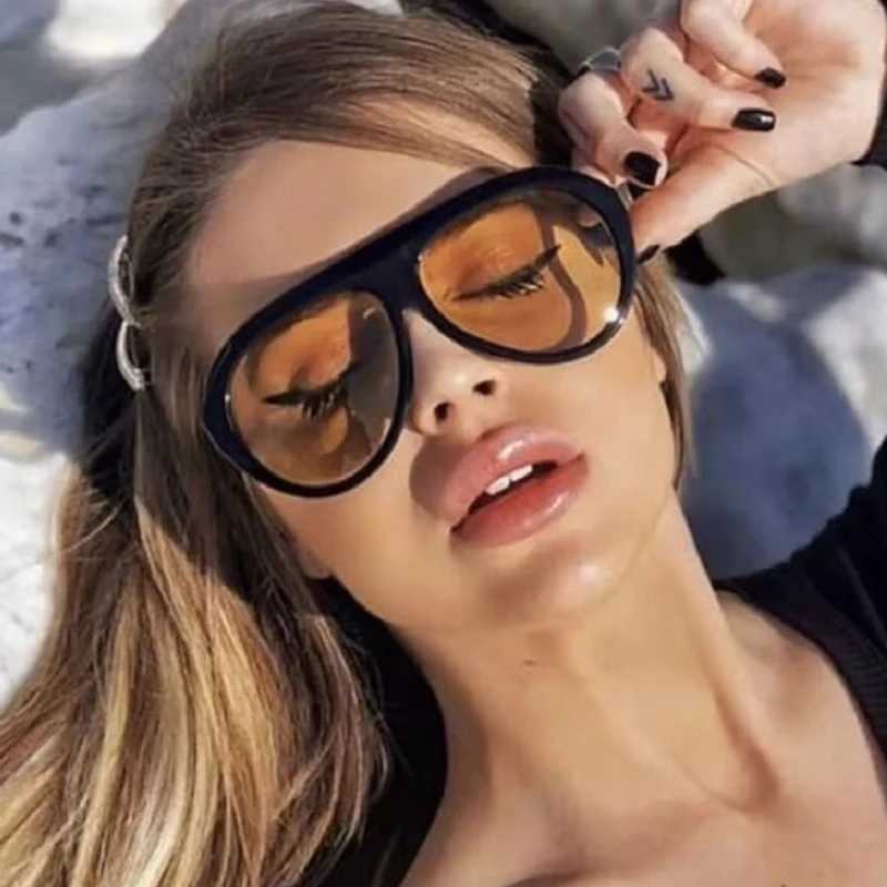2024 New Fashion Oval Luxury Brand Cycling Sunglasses for Women Men Retro Oversized Sun Glasses Trending UV400 Eyeglasses G251212