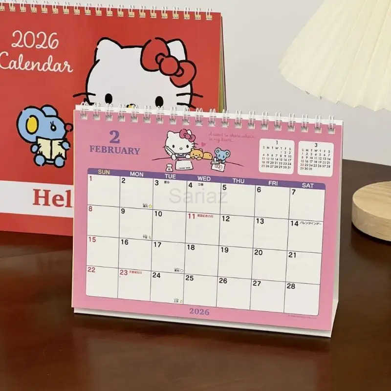 Sanrio 2026 Desktop Calendar Anime Hello Kitty Calendar Kawaii Desktops Decoration Christmas Gifts H251212
