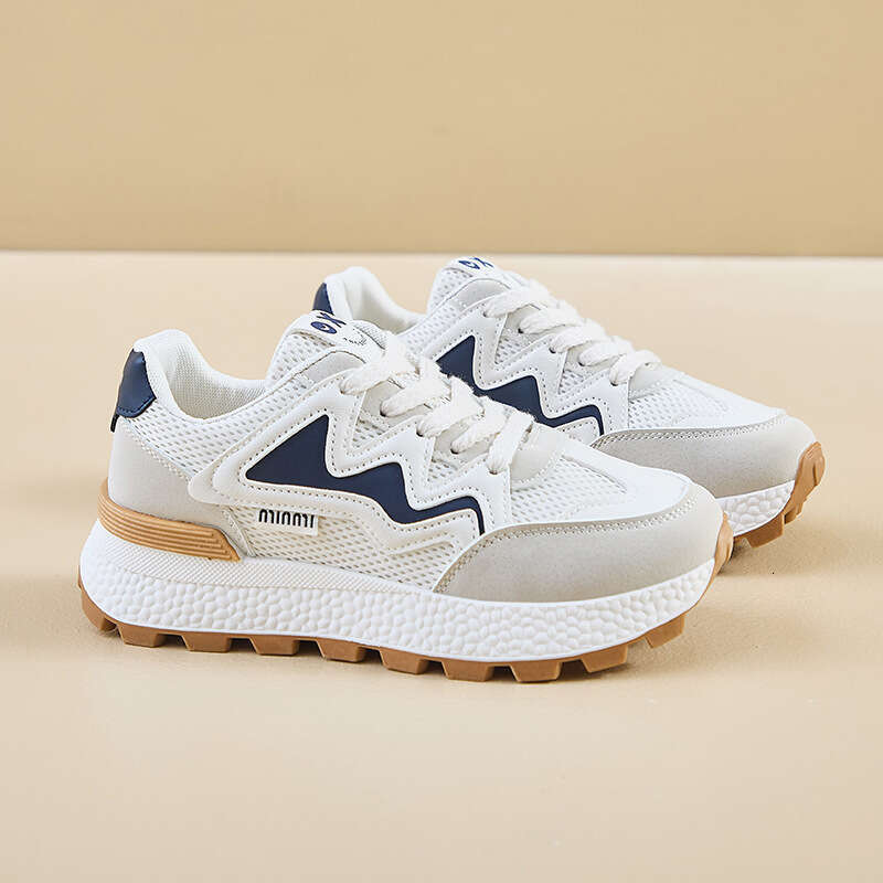 Womens Fashionable Platform Sneakers: Breathable Lace-Up Walking Shoes with Shoulder Strap for Summer Sports dh911731047