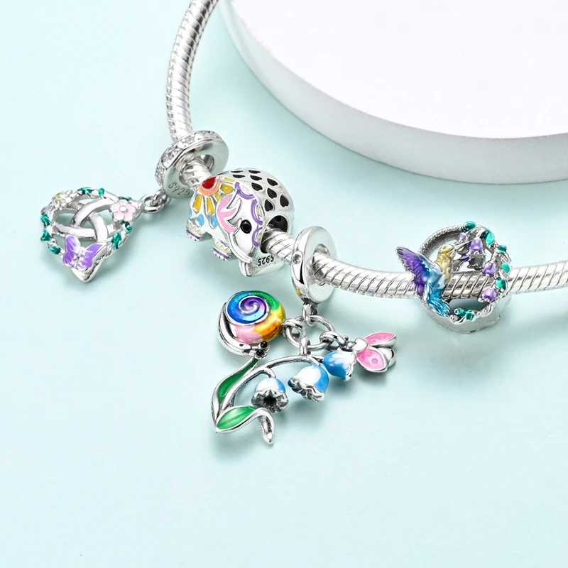 Spring Charms Beads Pendant 925 Sterling Sier wer Dragoy Mushro Charms Fit Bracelet Wan Man DIY Jewelry Y251212