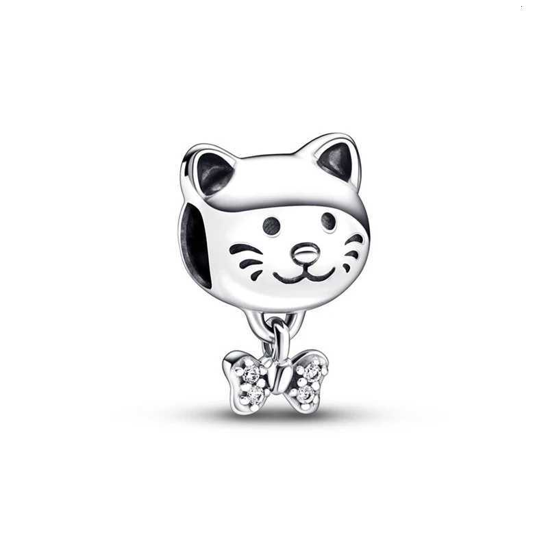 925 New Hot S Sparkling Cute Pet Cat Dangle Charm Bead Fit Sier Bracelet Necklace Bead DIY Jewelry Gift for Wen Y251212