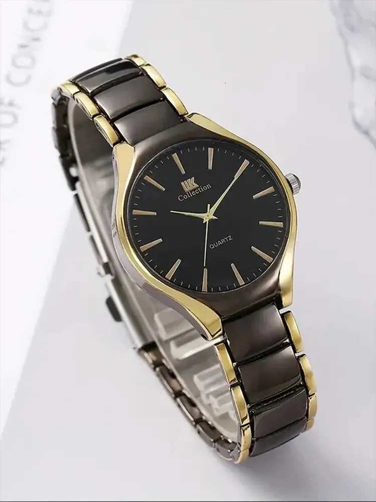 2pcs Fashionable Minimalist and Versatile Circular MENS AND WOMENS Couple Watch Steel Strap Quartz Wristwatch Y251212