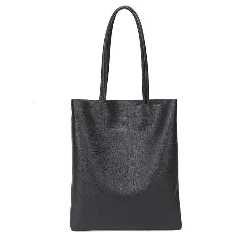 New Genuine Leather Wen Tote Bag Simple Girl Large Solid Soft Cowhide A4 Fem Shopper Handbag Student Casual Shoder Bag Y251211