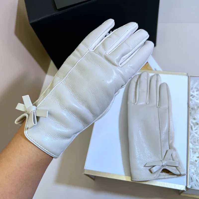 Womens Winter PU Leather Gloves Touchscreen Texting Warm Driving leather Gloves with Bow for Outdoor Y251211