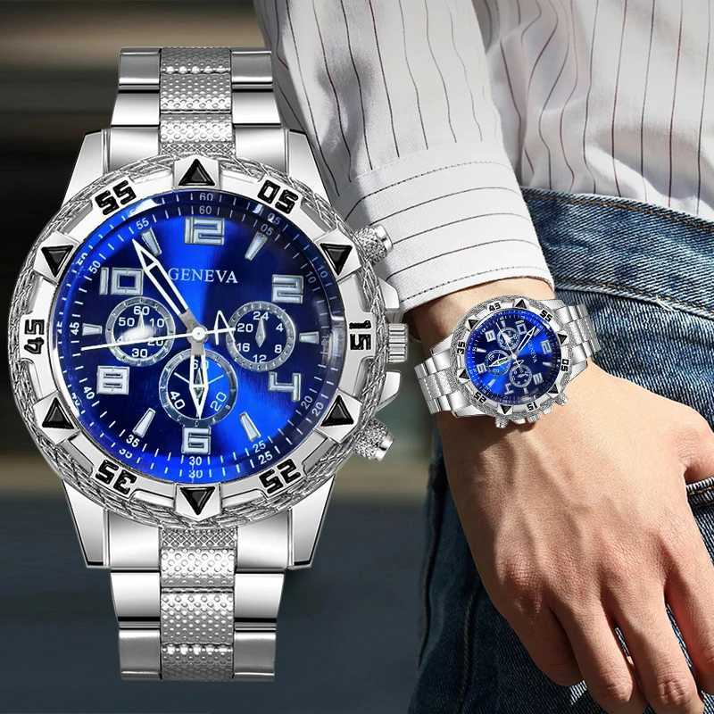 Mens Foreign Trade Watch Mens Large Dial Quartz Sports Square Watches For Mens Glowing Watch Set Y251212
