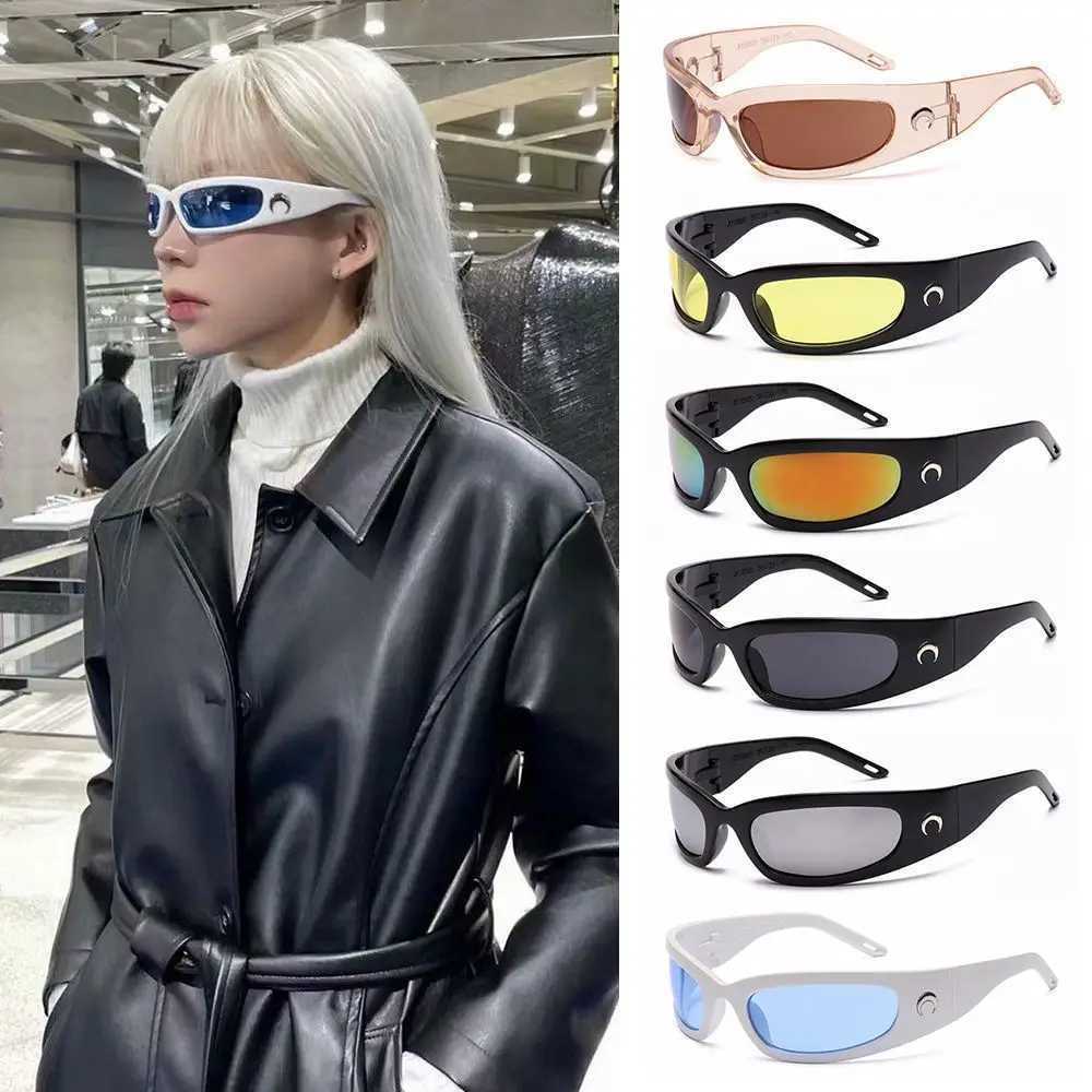 1pc Trendy Designed Moon Rectangular Sunglasses Women Men Outdoor Cycling Sports UV400 Sunglass Vintage Hip Hop Punk Sun Glasses G251212