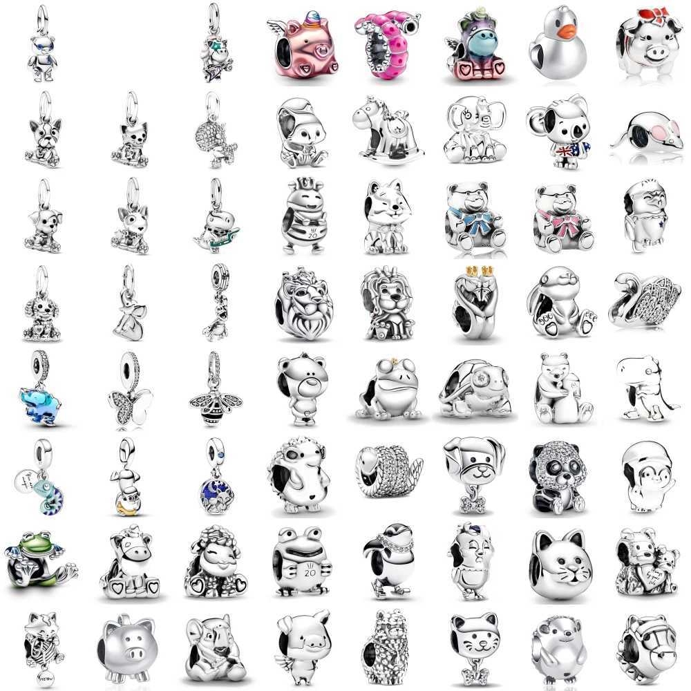 New925SierVariety Penguin Lion n Bees Owl PendantsCharmsBeadsFit Bracelet BangleDIYJewelryForWen Y251212