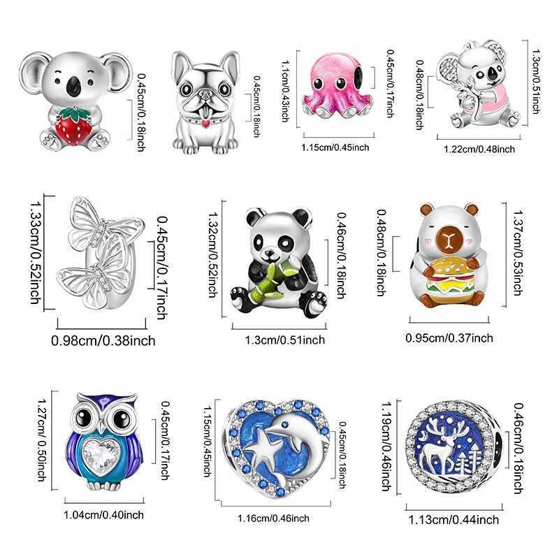 925 Sterling Sier Cute Dog Kibala Octopus Charms Beads Fit Pan Bracelet Bangle High Quty DIY Jewelry Y251212