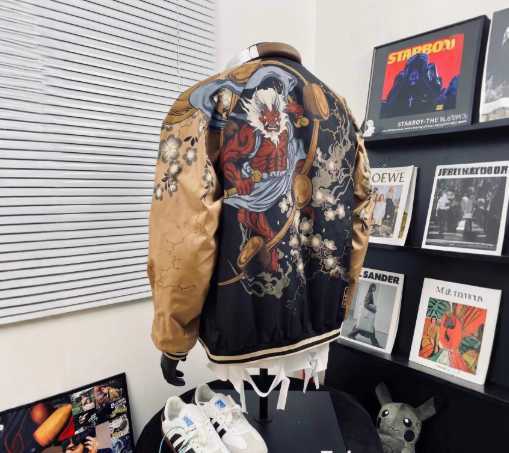 Festival God Devil Print Retro Jacket - Men's and Women's Matching Basic Style S251212