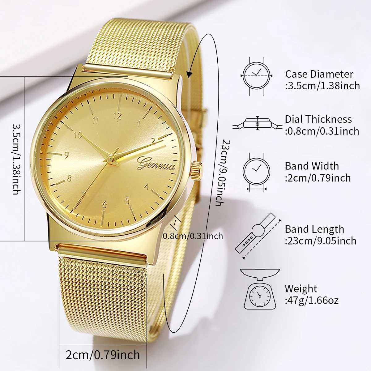 3PCS/Set Fashion Dial Women Watches Simple Ladies Quartz Wristwatch Jewelry Set Reloj MujerWithout Box Y251212