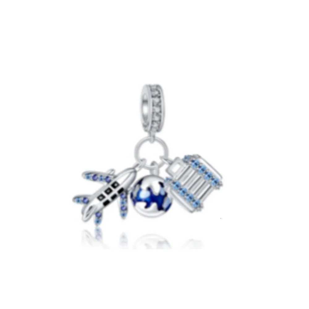 Hot ss 925 sierAirplane-Shed Bead Pendant Suitable BraceletsDIY AccoriesExquisite Jewelry Y251212